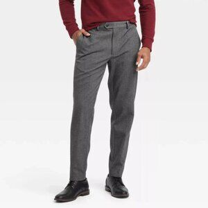NWT Goodfellow & Co Men's 30X32 Gray Slim Fit Trousers Zip Fly Stretch Comfort
